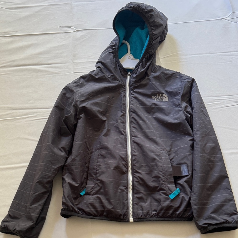 The North Face Charcoal Jacket with Teal Accents